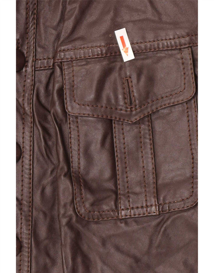 Vintage męska kurtka skórzana UK 36 Small Brown