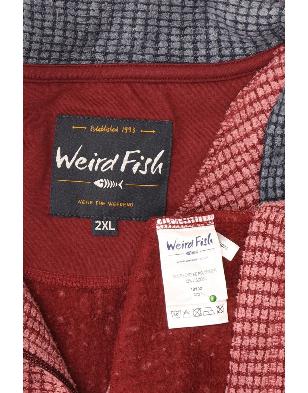 Męski sweter polarowy Weird Fish z zamkiem błyskawicznym, 2XL, różowy poliester