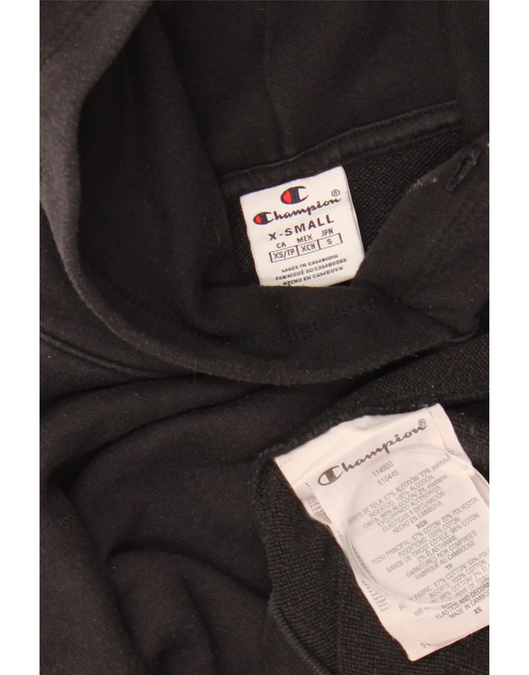 Damski sweter typu Crop Oversize CHAMPION UK 6 XS, czarny, bawełniany