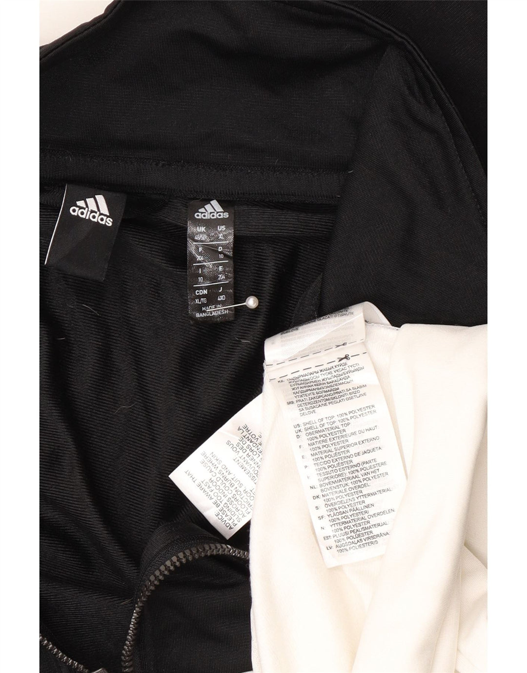 Adidas Męska bluza dresowa UK 48/50 XL Czarny poliester z blokami kolorów