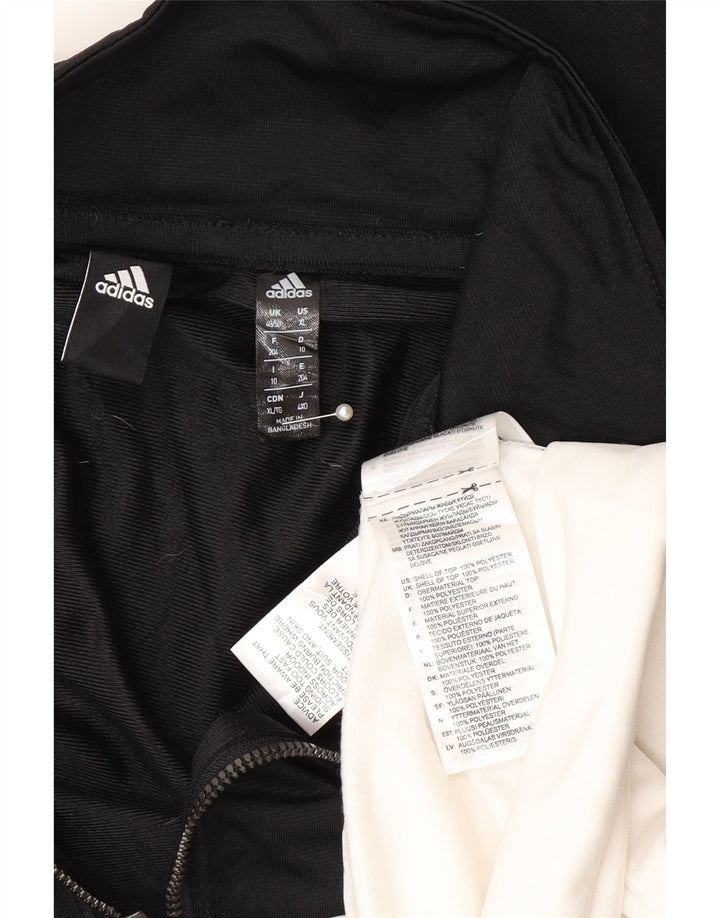 Adidas Męska bluza dresowa UK 48/50 XL Czarny poliester z blokami kolorów