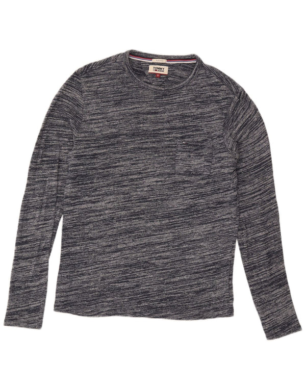 Męski sweter z okrągłym dekoltem Tommy Hilfiger, mały granatowy w prążki