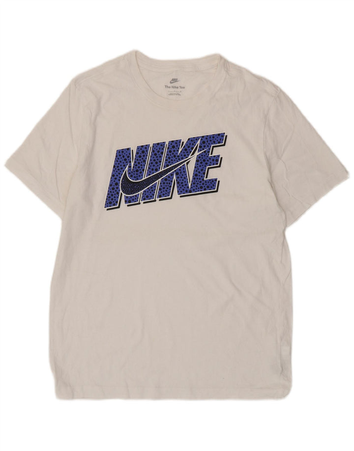 Męski T-shirt z grafiką Nike, duży, biały, bawełniany