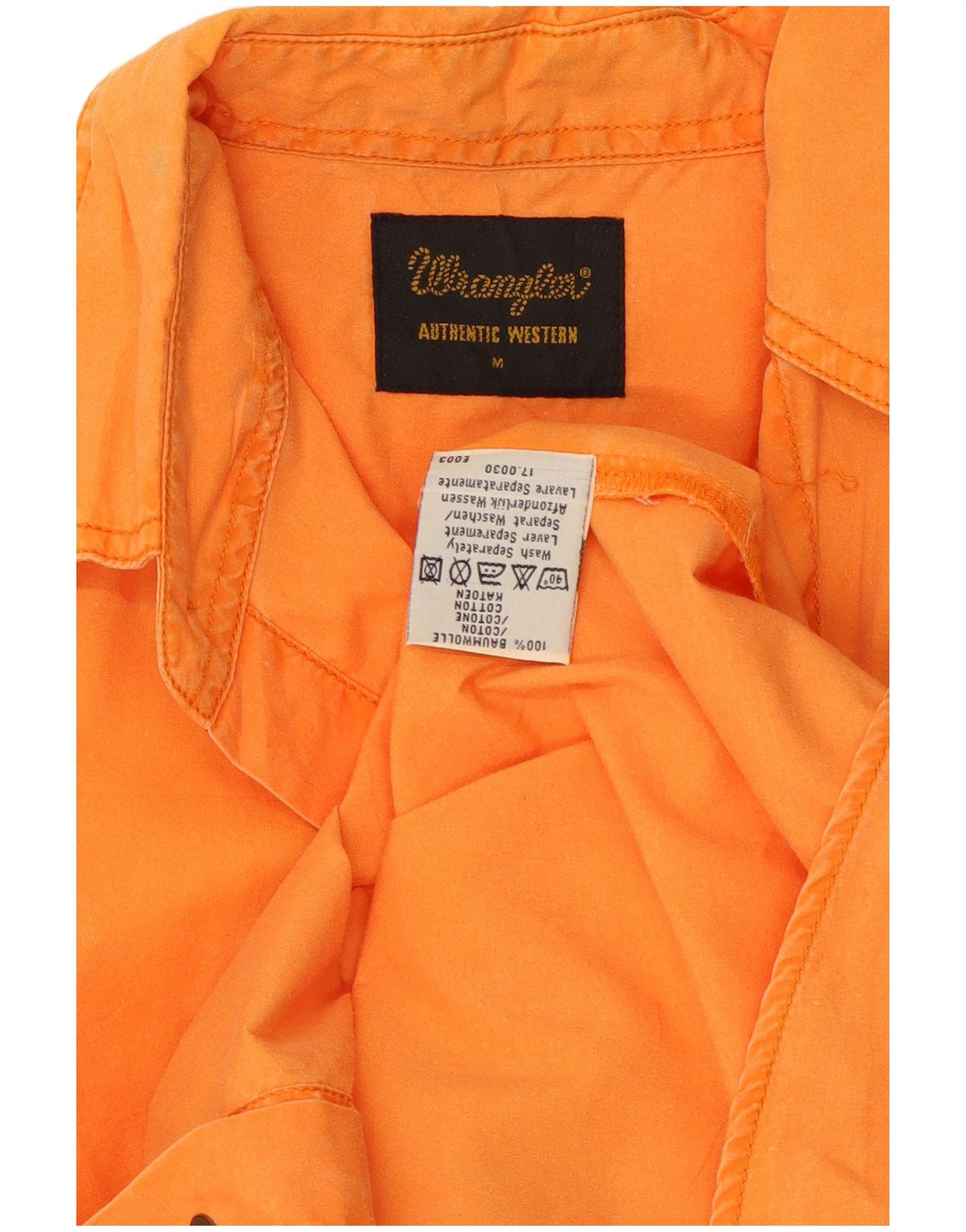 Męska koszula z krótkim rękawem Wrangler, średnia, pomarańczowa, bawełniana