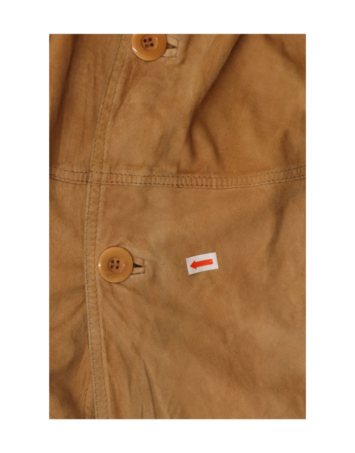 A. Zamszowa kurtka męska RASPINI UK 36, mała, brązowa, skórzana