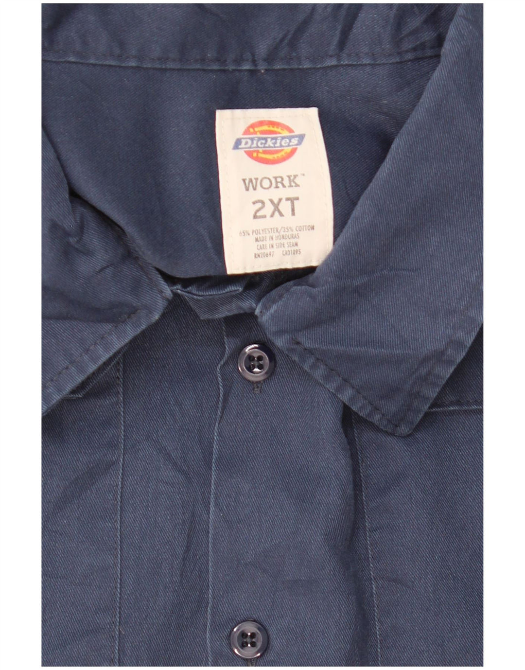 DICKIES Męska wysoka koszula z krótkim rękawem 2XL Granatowy poliester