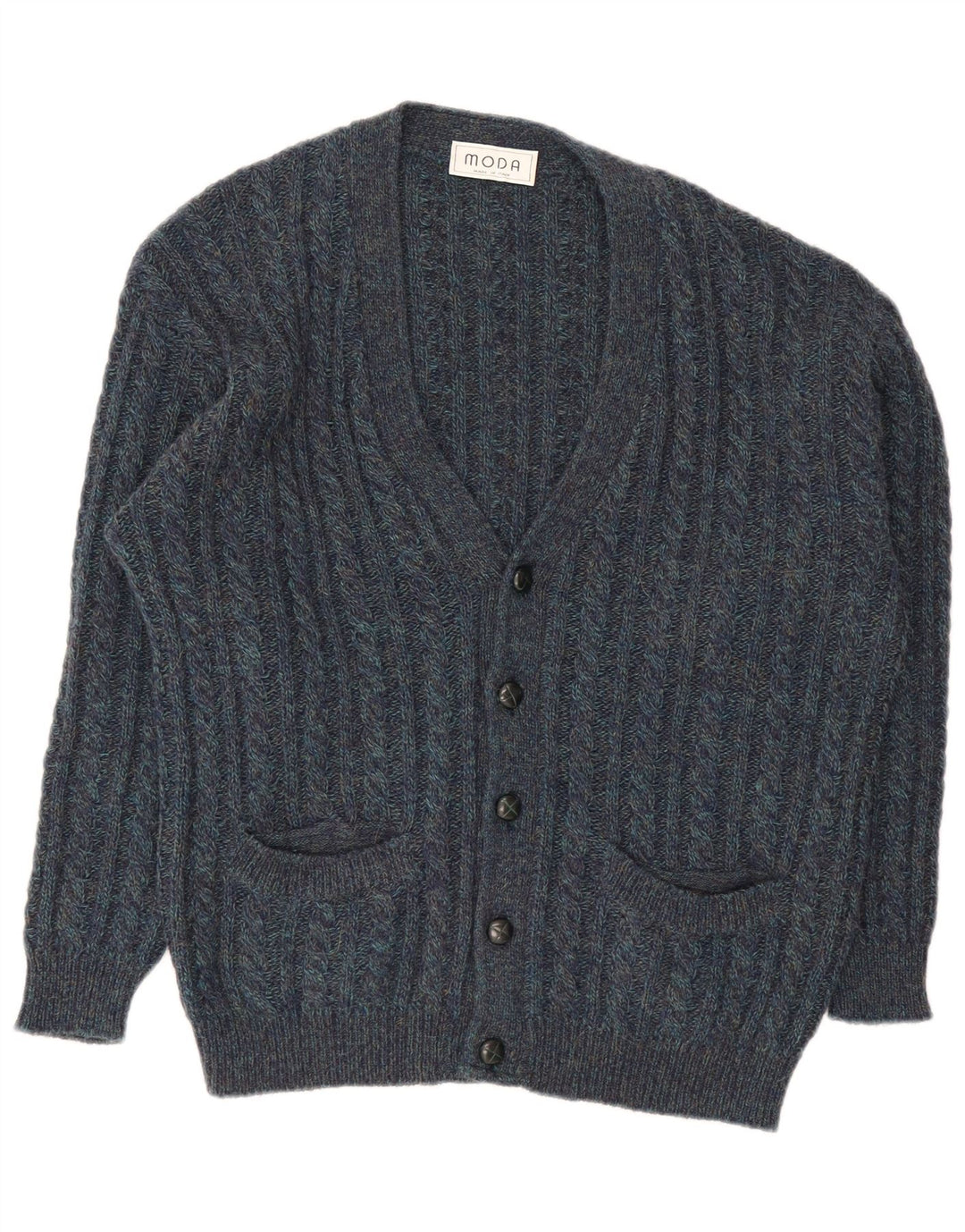 Vintage męski sweter rozpinany, duży, granatowy