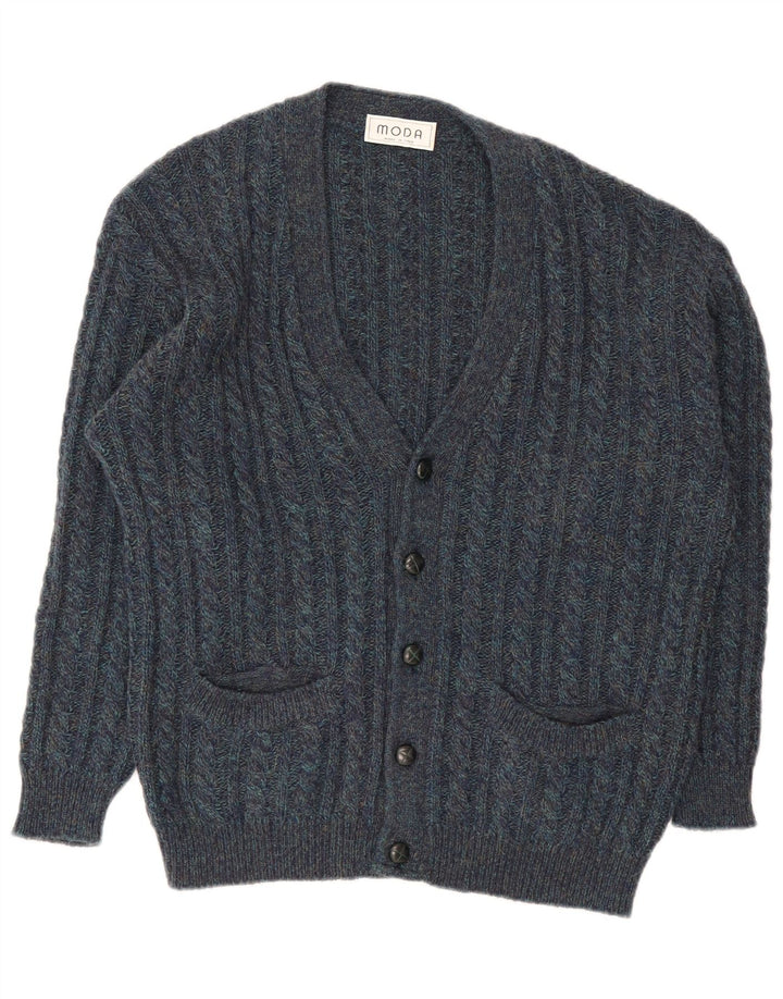 Vintage męski sweter rozpinany, duży, granatowy