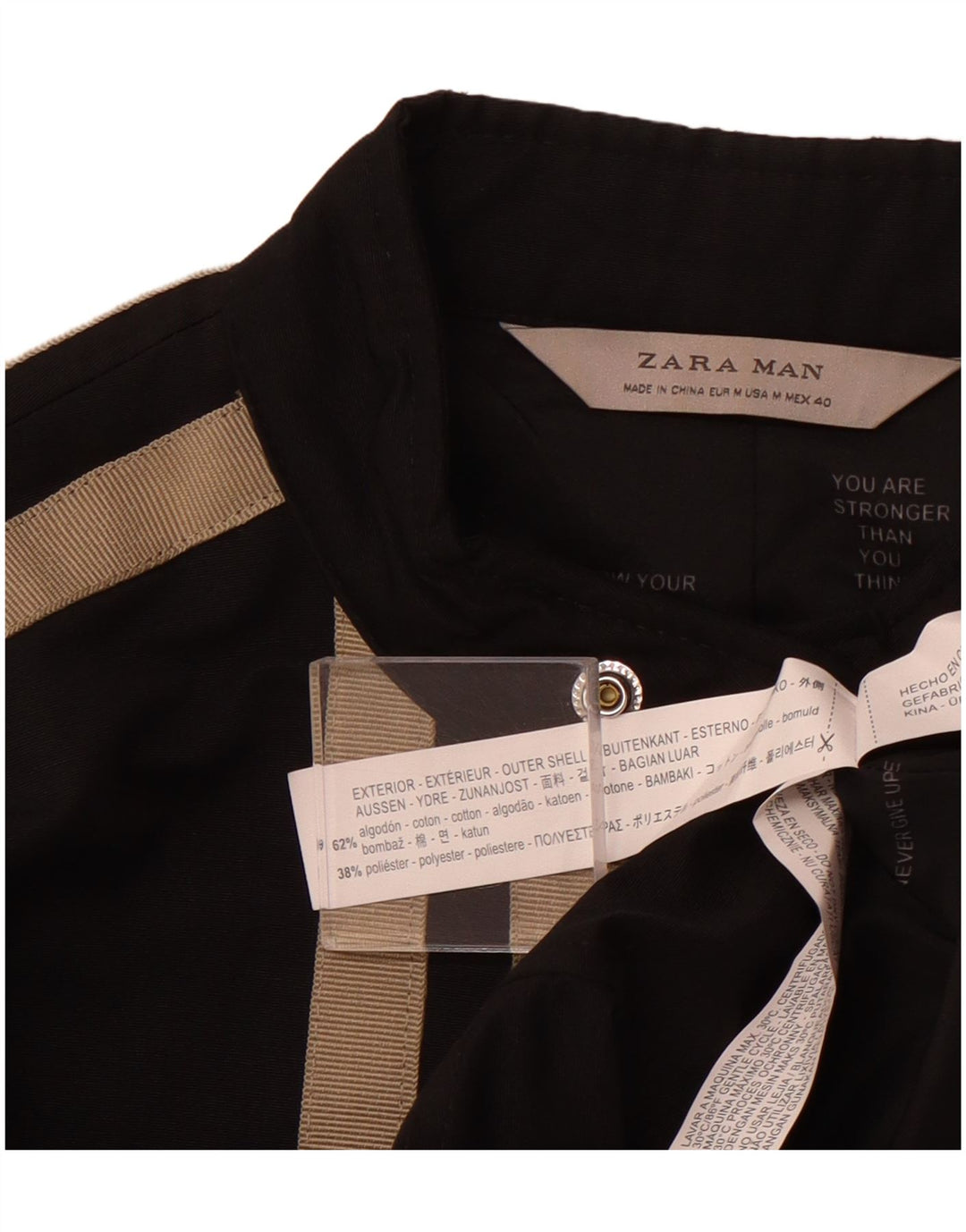 Męska kurtka bomberka ZARA UK 38, bawełniana w średnie czarne paski