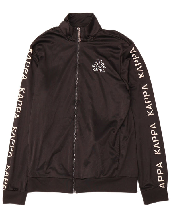 Kappa Mens Graphic Tracksuit Top Jacket Large Black Polyester Sports