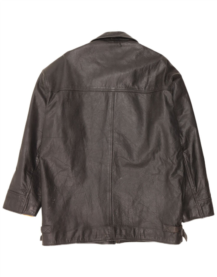 Vintage męska skórzana kurtka UK 42 XL czarna skóra