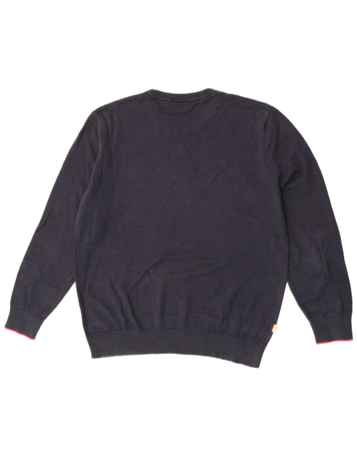 Męski sweter Timberland z okrągłym dekoltem, duży, granatowy, bawełniany