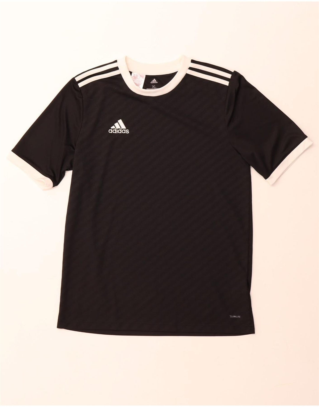Chłopięca koszulka T-shirt ADIDAS Climalite 15-16 lat XL, poliester w czarne paski