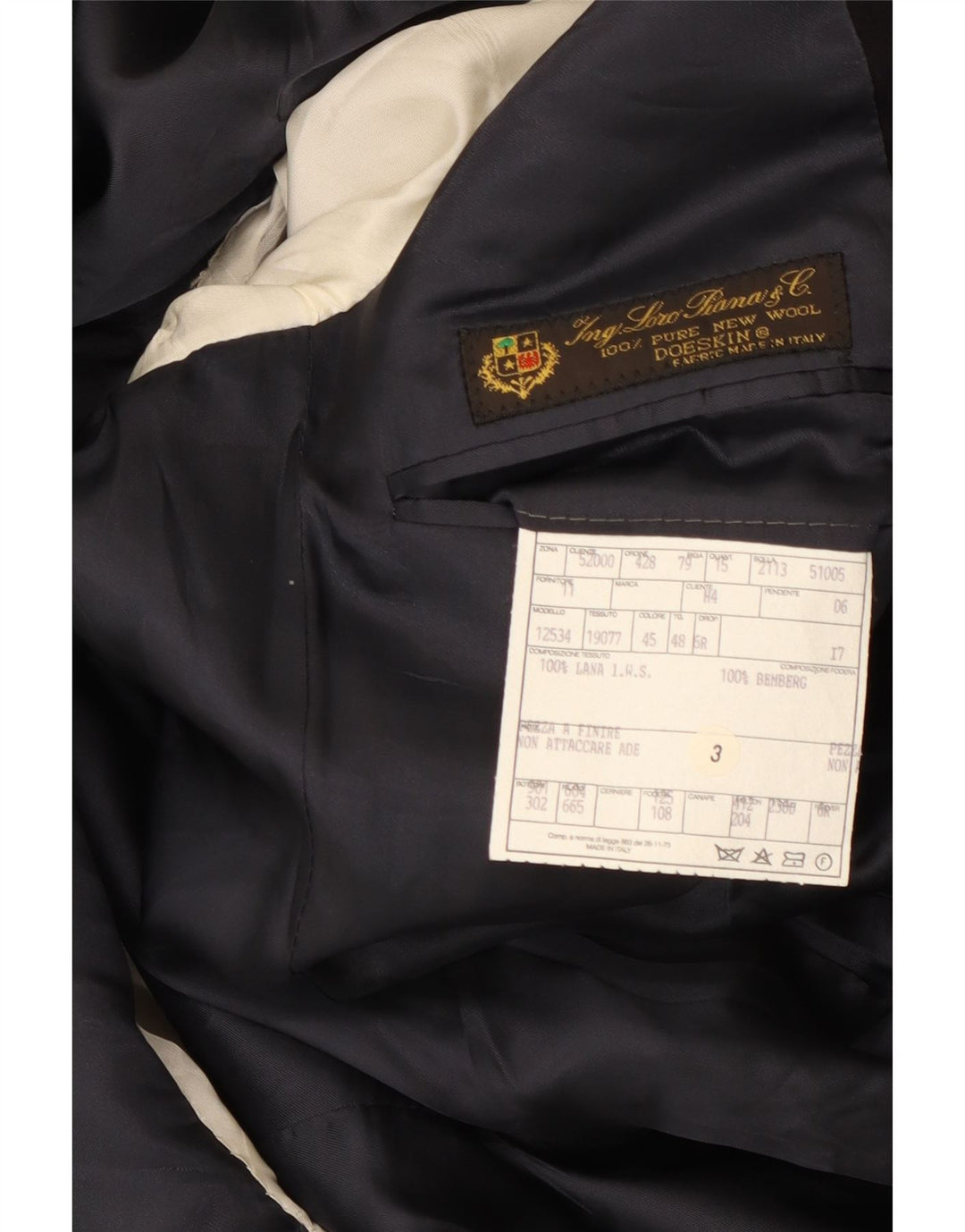 Loro Piana Męska marynarka zapinana na 3 guziki IT 48 Średnia czarna, nowa wełniana klasyka