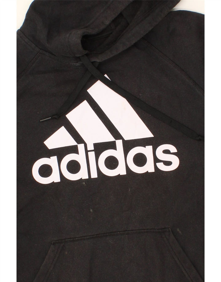 ADIDAS Mens Graphic Hoodie Jumper Medium Black Cotton Vintage Adidas and Second-Hand Adidas from Messina Hembry 