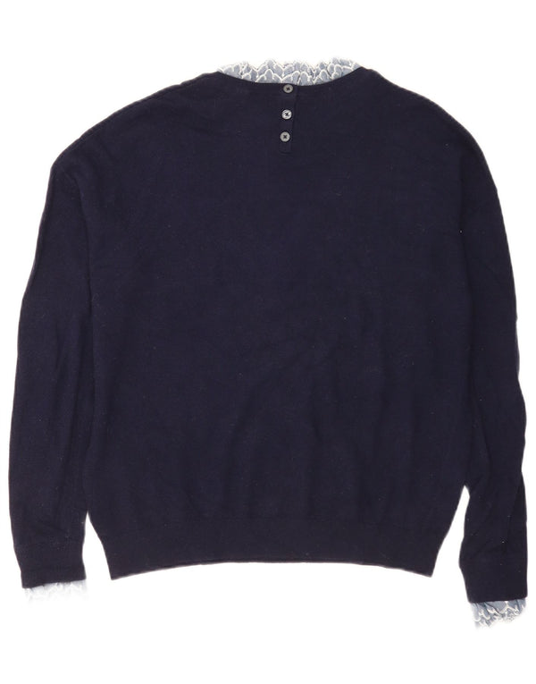 Damski sweter oversize Boden z golfem UK 10, mały, granatowy