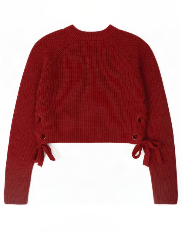 Topshop damski sweter z golfem, UK 10, mały burgund