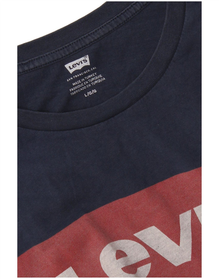 Męski T-shirt z grafiką Levi's, duży, granatowy