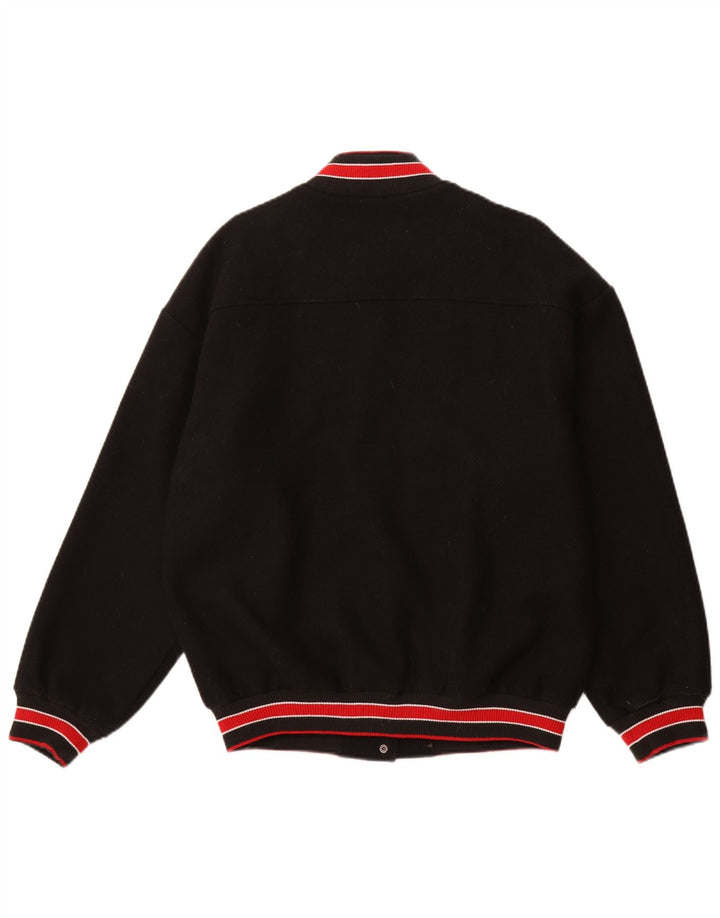 Męska kurtka varsity w stylu vintage, UK 38, średni czarny poliester