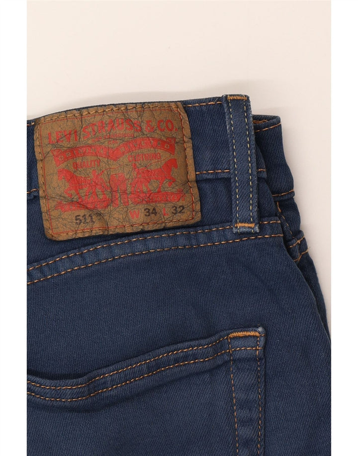 Męskie jeansy LEVI'S 511 Slim W34 L32 Niebieska bawełna