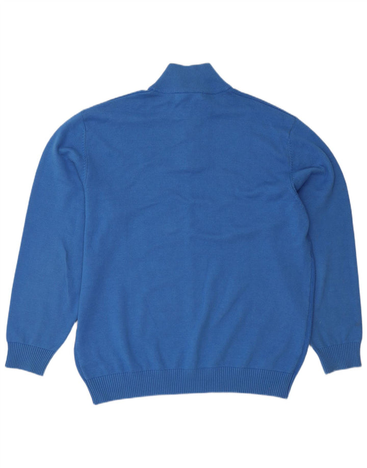 Męski sweter z zamkiem błyskawicznym Paco, 2XL, niebieska bawełna