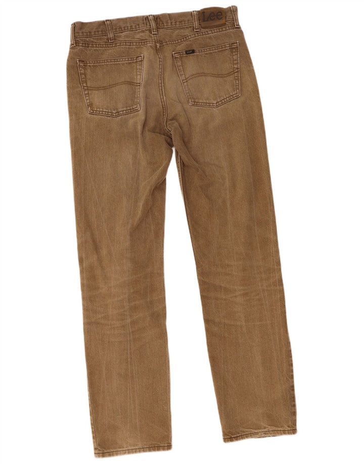 Męskie proste dżinsy Lee W35 L34, bawełna khaki