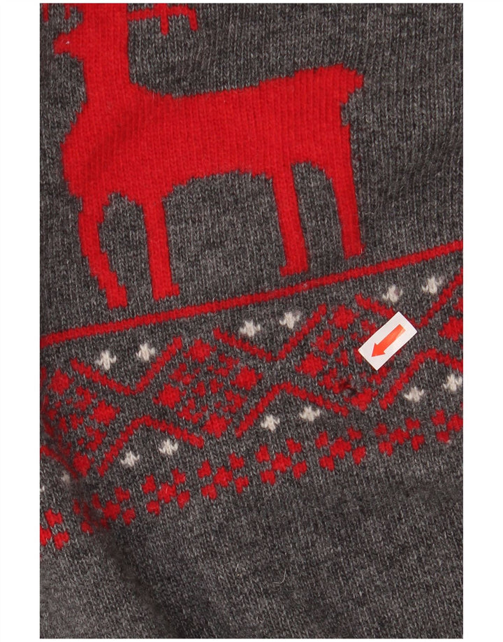 Sweter chłopięcy BARBOUR z szalowym dekoltem 15-16 lat 2XL Szary Fair Isle Wool