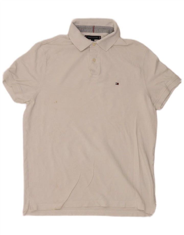Męska koszulka polo o regularnym kroju Tommy Hilfiger, średnia biała bawełna