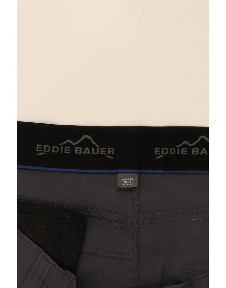 EDDIE BAUER Mens Slim Casual Trousers W42 L32 Grey Nylon Vintage Eddie Bauer and Second-Hand Eddie Bauer from Messina Hembry 