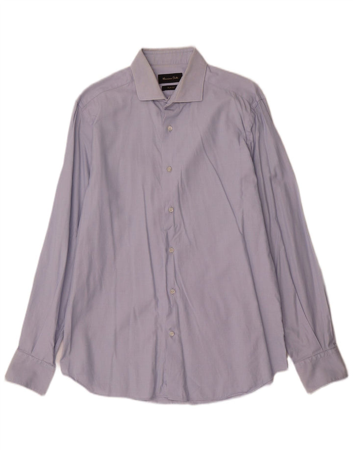 Koszula męska Massimo Dutti Slim Fit, rozmiar 41 16, duża niebieska