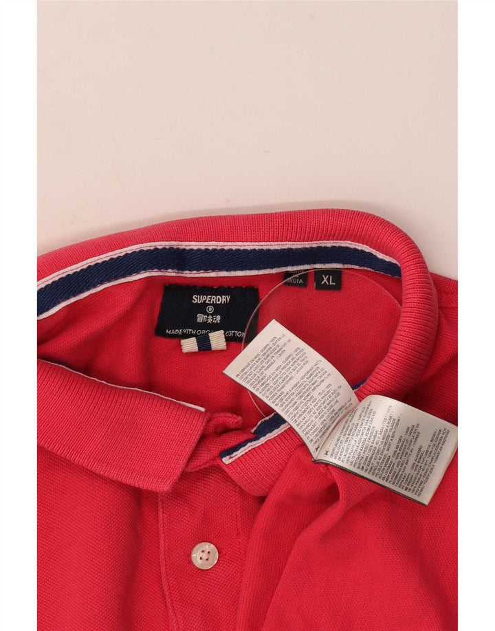 Męska koszulka polo Superdry XL, czerwona, bawełniana