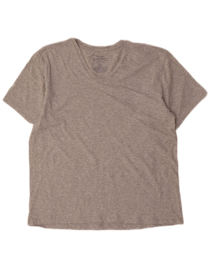 Męski T-shirt Calvin Klein, duży, szary, bawełniany w plamki