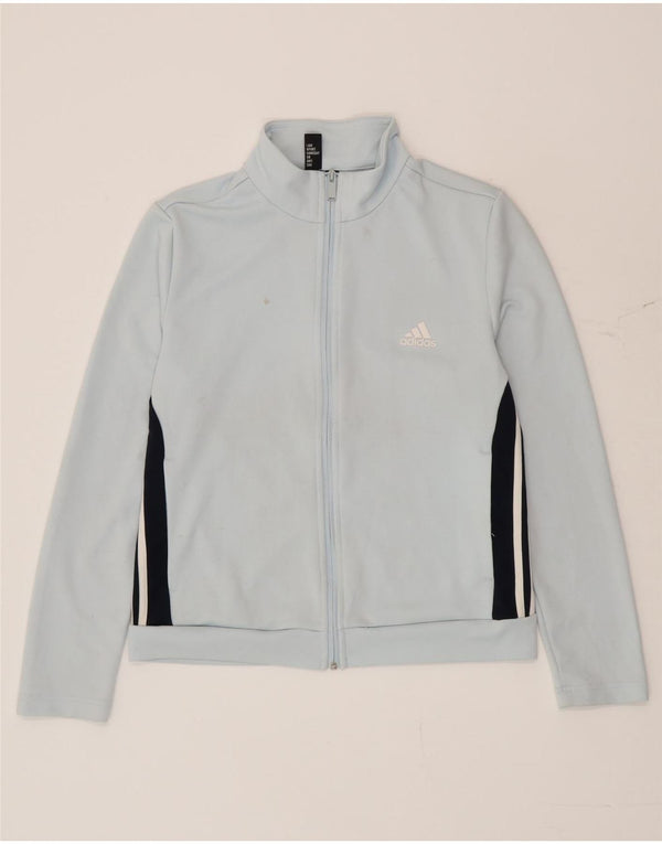 Damska kurtka dresowa Adidas UK 16/18, duża, niebieska, z blokami kolorów