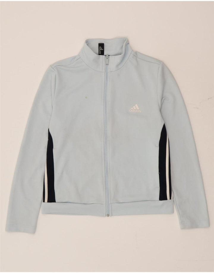 Damska kurtka dresowa Adidas UK 16/18, duża, niebieska, z blokami kolorów