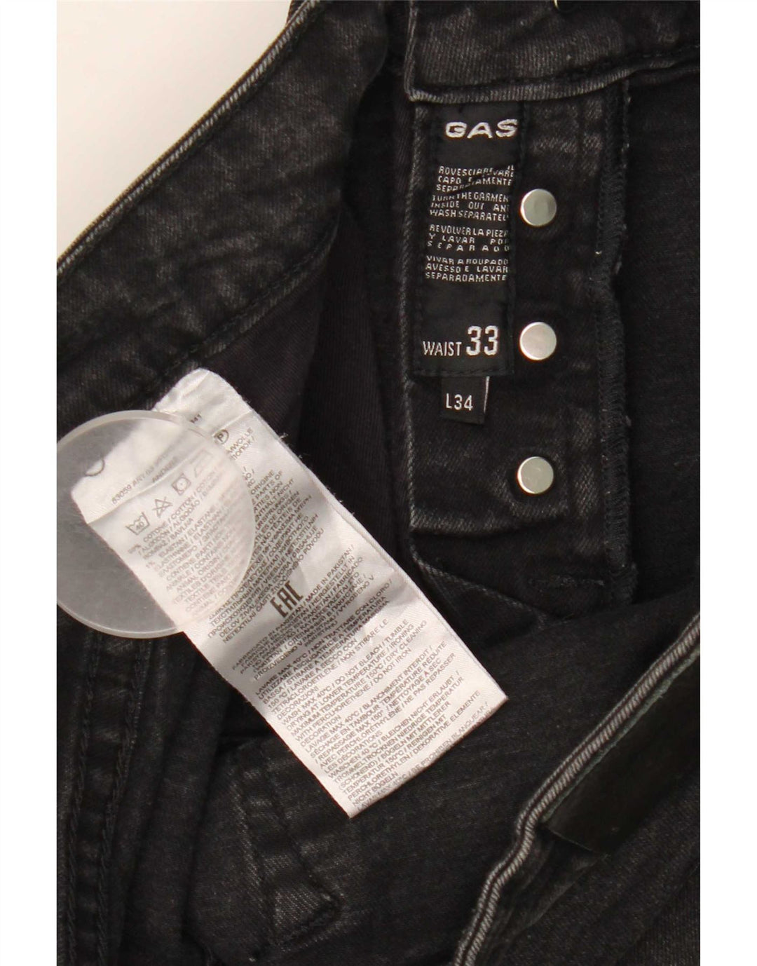 Damskie jeansy Gas Anders Slim W33 L34 Czarne bawełniane