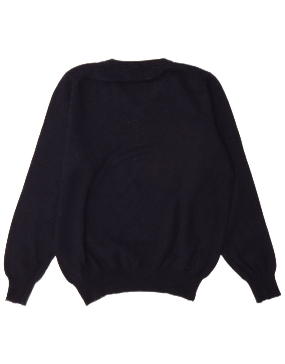 Męski sweter Fred Perry z dekoltem w kształcie litery V, duży, granatowy, wełniany