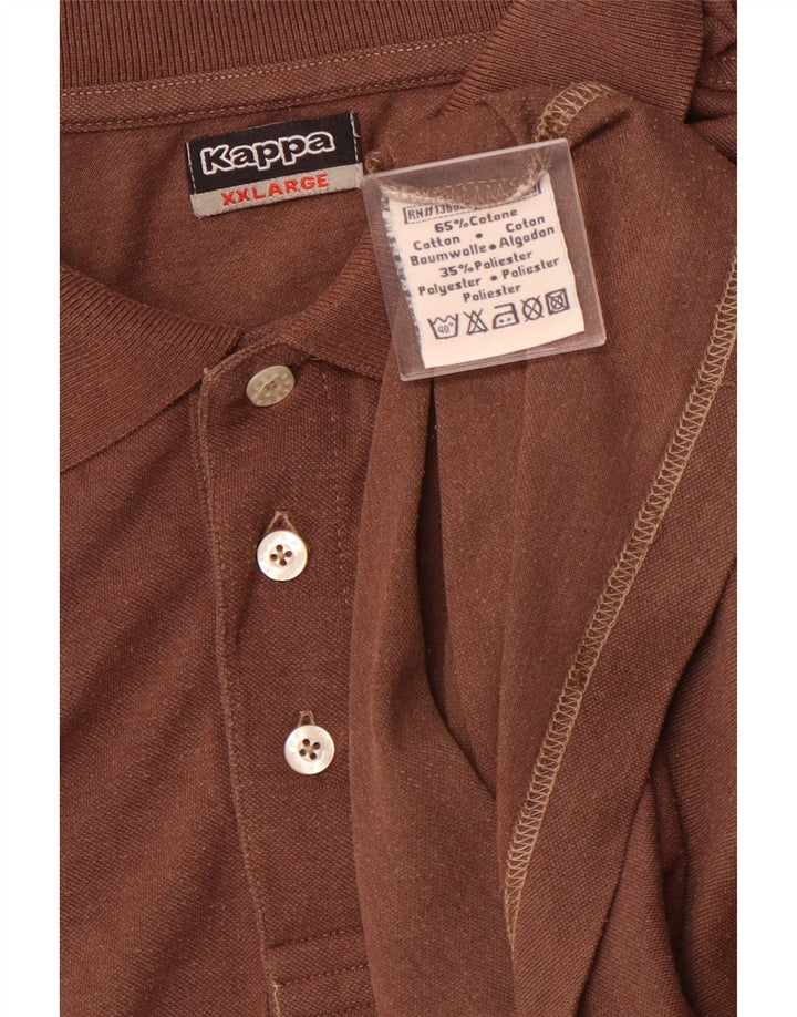Męska koszulka polo KAPPA 2XL, brązowa, bawełniana