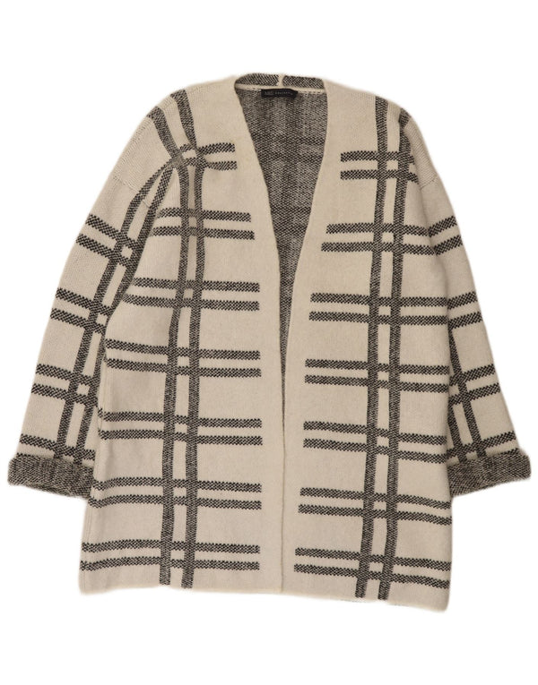 Sweter damski Marks & Spencer Longline Cardigan UK 16, duża, biała krata