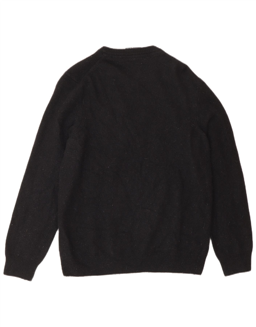 Damski sweter z okrągłym dekoltem Lyle & Scott UK 16, duży, czarny, wełniany