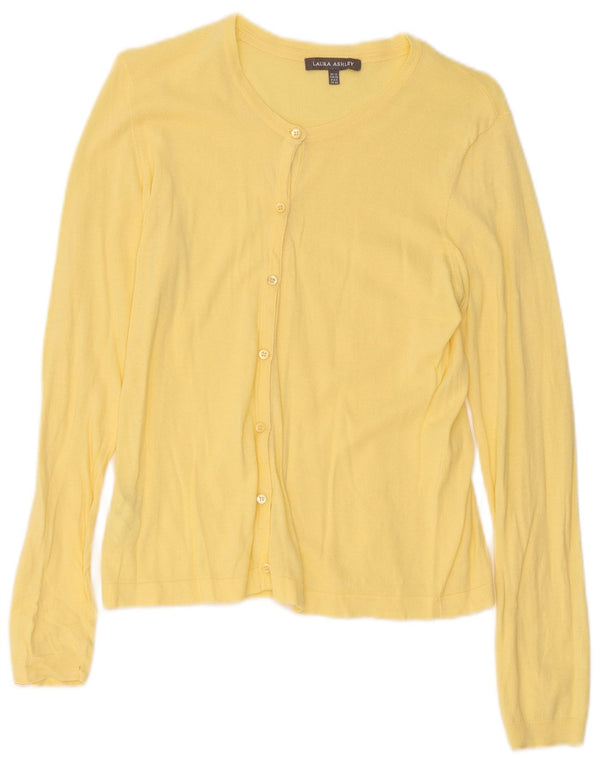 Damski sweter rozpinany Laura Ashley UK 12 Średni żółty bawełniany