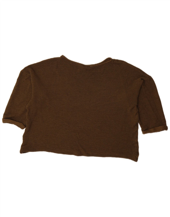 Damski top oversize Zara z rękawem 3/4, UK 16, duży brązowy