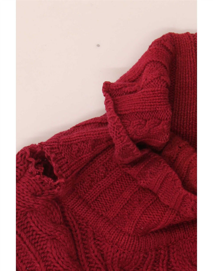 Męski sweter z golfem Eddie Bauer, duży, czerwony, bawełniany