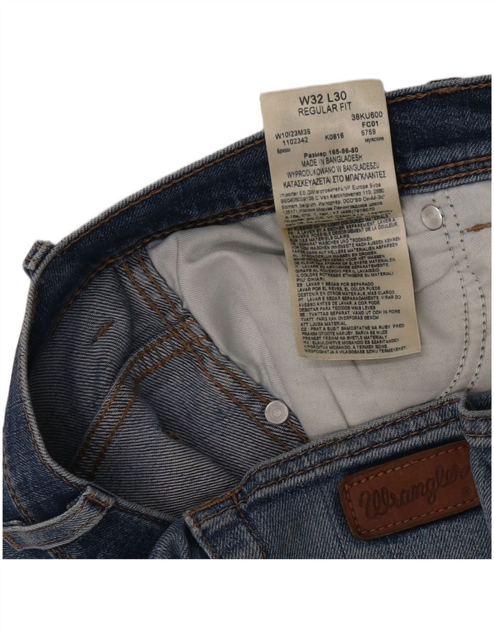 Męskie jeansy Wrangler o prostym kroju W32 L30, niebieskie, bawełniane