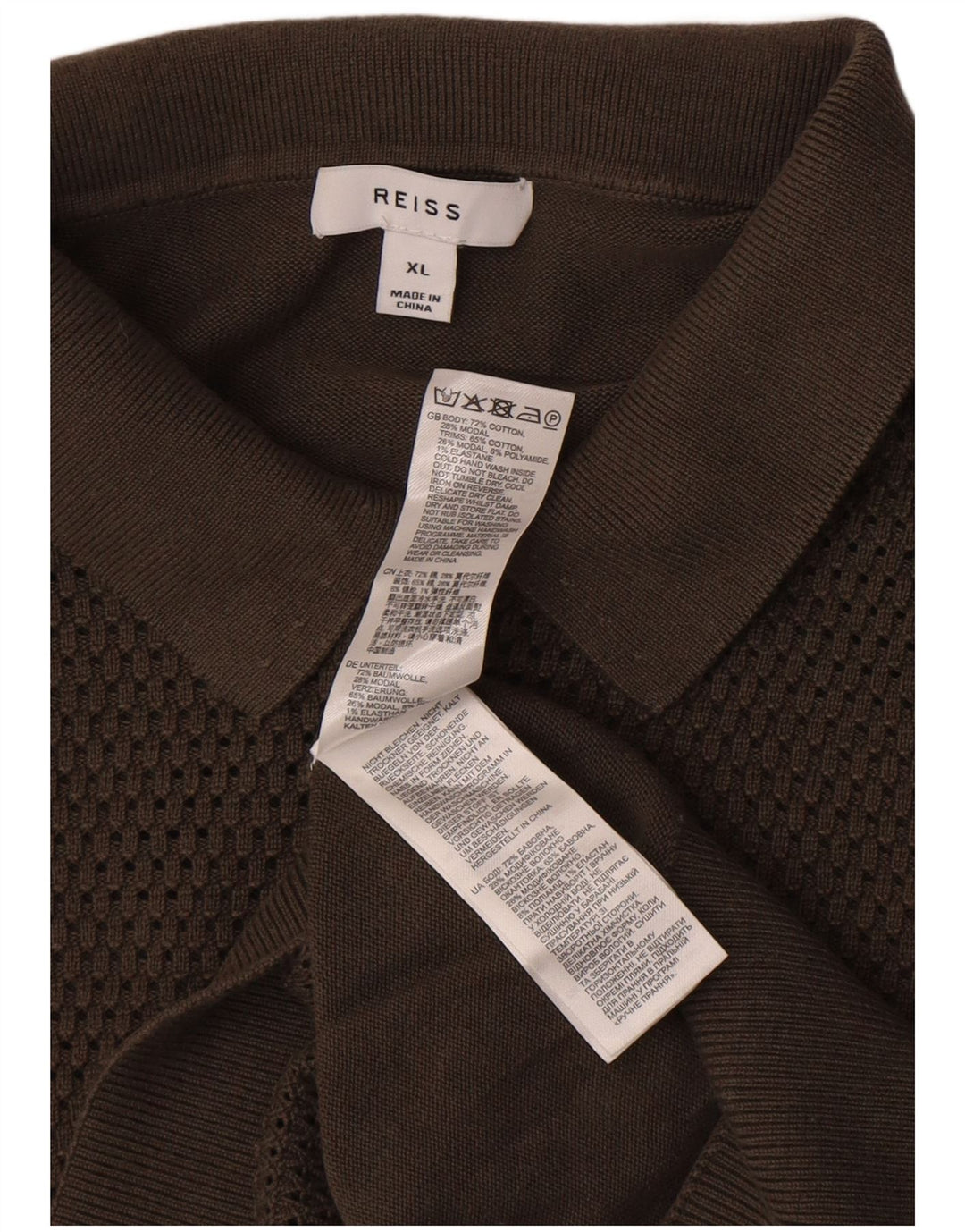 Męska koszulka polo Reiss XL, brązowa, bawełniana