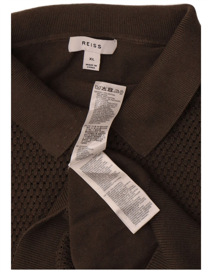 Męska koszulka polo Reiss XL, brązowa, bawełniana