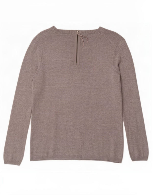 Sweter damski Zara z dekoltem w łódkę UK 14, duży, szary, nakrapiany