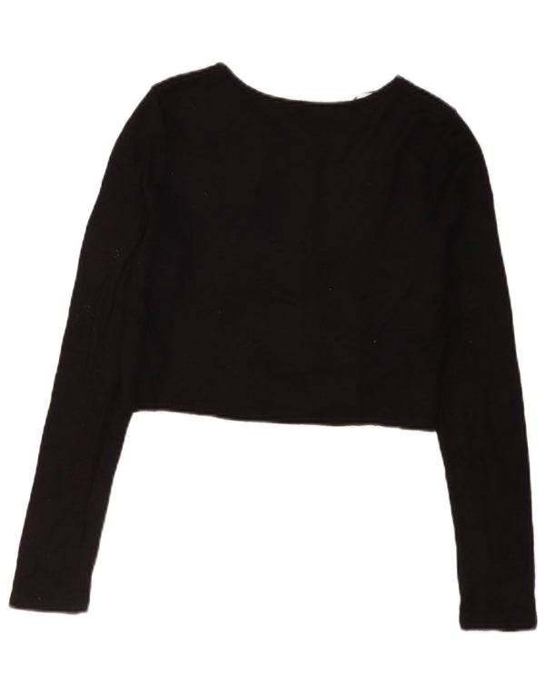 Sweter damski Zara Crop Cardigan UK 12 Średni czarny wiskoza