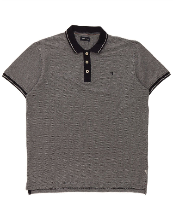 Męska koszulka polo Jack & Jones, duża, granatowa, bawełniana