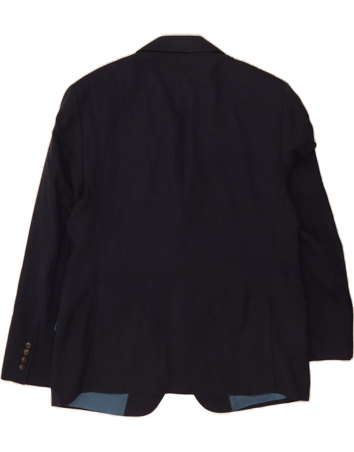 MARKS & SPENCER Mens Regular Fit Blazer Jacket UK 40 Large Navy Blue Vintage Marks & Spencer and Second-Hand Marks & Spencer from Messina Hembry 