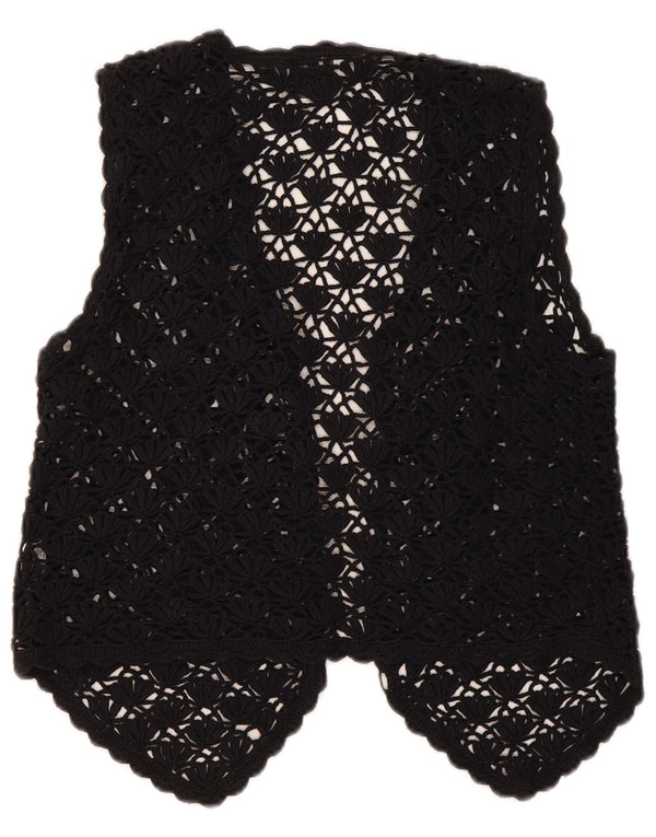 Premode damski kardigan o kroju Crochet UK 12, średnia czarna bawełna